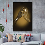 3D Effect Art Hand in Hand Gold Framed Art Prints Wall Decor - Painting Prints, Wall Art, Home Decor, Prints for Sale
