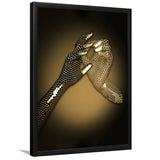 3D Effect Art Hand in Hand Gold Framed Art Prints Wall Decor - Painting Prints, Wall Art, Home Decor, Prints for Sale