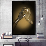 3D Effect Art Hand in Hand Gold Framed Art Prints Wall Decor - Painting Prints, Wall Art, Home Decor, Prints for Sale