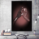 3D Effect Art Hand in Hand Pink Gold Color Framed Canvas Prints Wall Art - Painting Canvas, Wall Decor, Framed Art, Prints for Sale