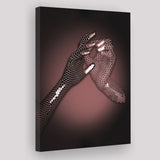 3D Effect Art Hand in Hand Pink Gold Color Canvas Prints Wall Art - Painting Canvas, Wall Decor, Home Decor, Prints for Sale