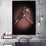 3D Effect Art Hand in Hand Pink Gold Color Framed Art Prints Wall Decor - Painting Prints, Wall Art, Home Decor, Prints for Sale