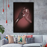 3D Effect Art Hand in Hand Pink Gold Color Framed Art Prints Wall Decor - Painting Prints, Wall Art, Home Decor, Prints for Sale