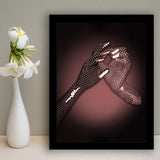 3D Effect Art Hand in Hand Pink Gold Color Framed Art Prints Wall Decor - Painting Prints, Wall Art, Home Decor, Prints for Sale