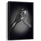 3D Effect Art Hand in Hand Framed Canvas Prints Wall Art - Painting Canvas, Wall Decor, Framed Art, Prints for Sale