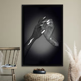 3D Effect Art Hand in Hand Framed Canvas Prints Wall Art - Painting Canvas, Wall Decor, Framed Art, Prints for Sale