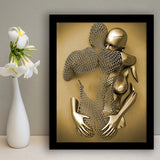 3D Effect Art Hug love Gold Framed Art Prints Wall Decor - Painting Prints, Wall Art, Home Decor, Prints for Sale