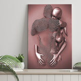 3D Effect Art Hug love Pink Gold Canvas Prints Wall Art - Painting Canvas, Wall Decor, Home Decor, Prints for Sale