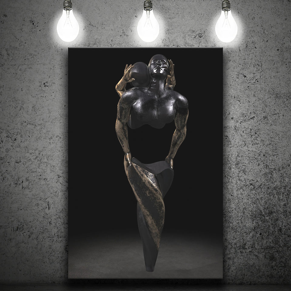 3D Effect Art Hugging Cuddling Couples 3 Canvas Prints Wall Art - Painting Canvas, Home Wall Decor, Painting Prints, For Sale