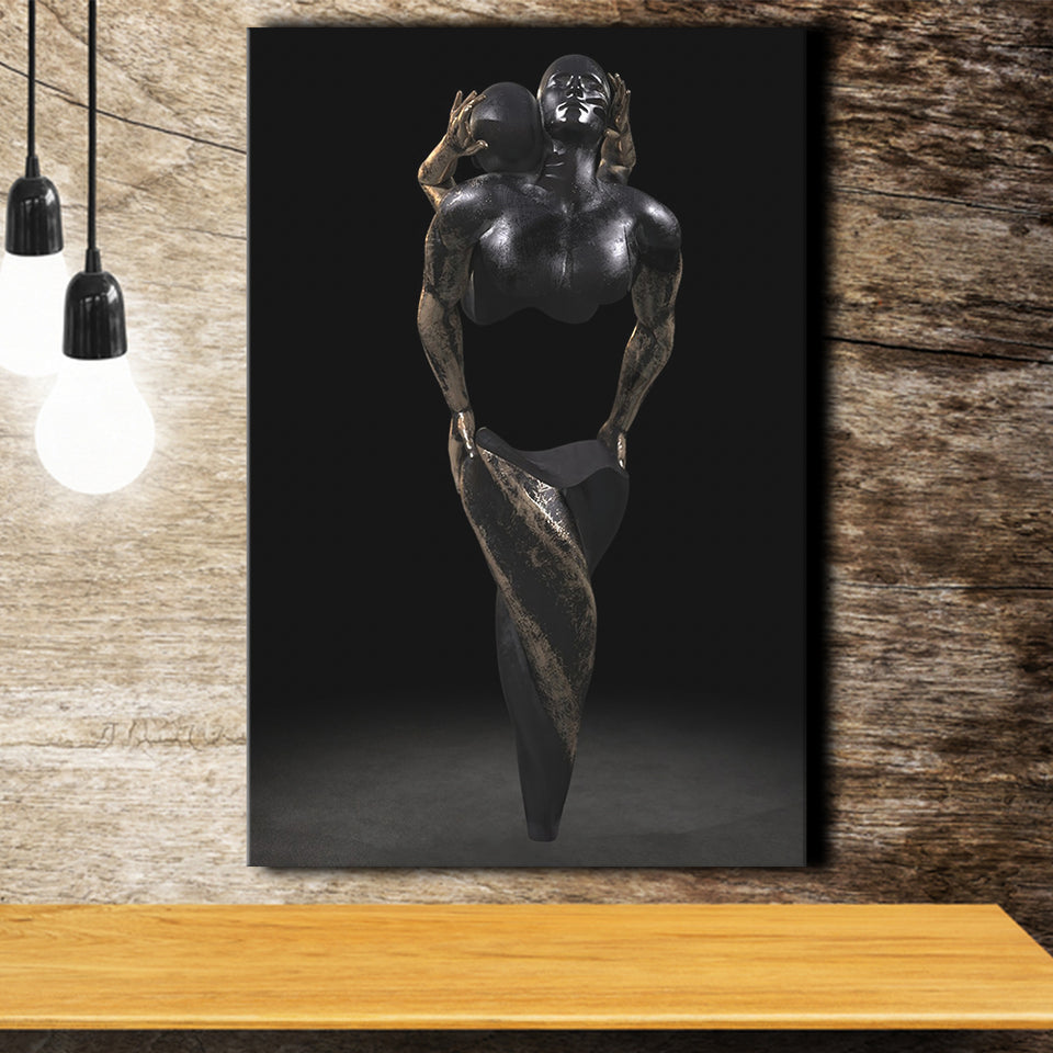 3D Effect Art Hugging Cuddling Couples 3 Canvas Prints Wall Art - Painting Canvas, Home Wall Decor, Painting Prints, For Sale