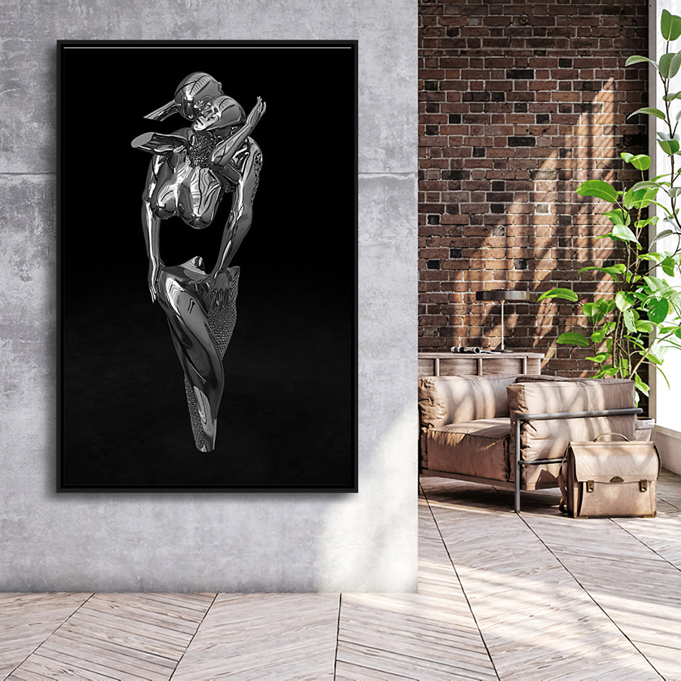 3D Effect Art Hugging Cuddling Couples V1 Framed Canvas Prints Wall Art - Painting Canvas, Floating Frame, Painting Prints, For Sale