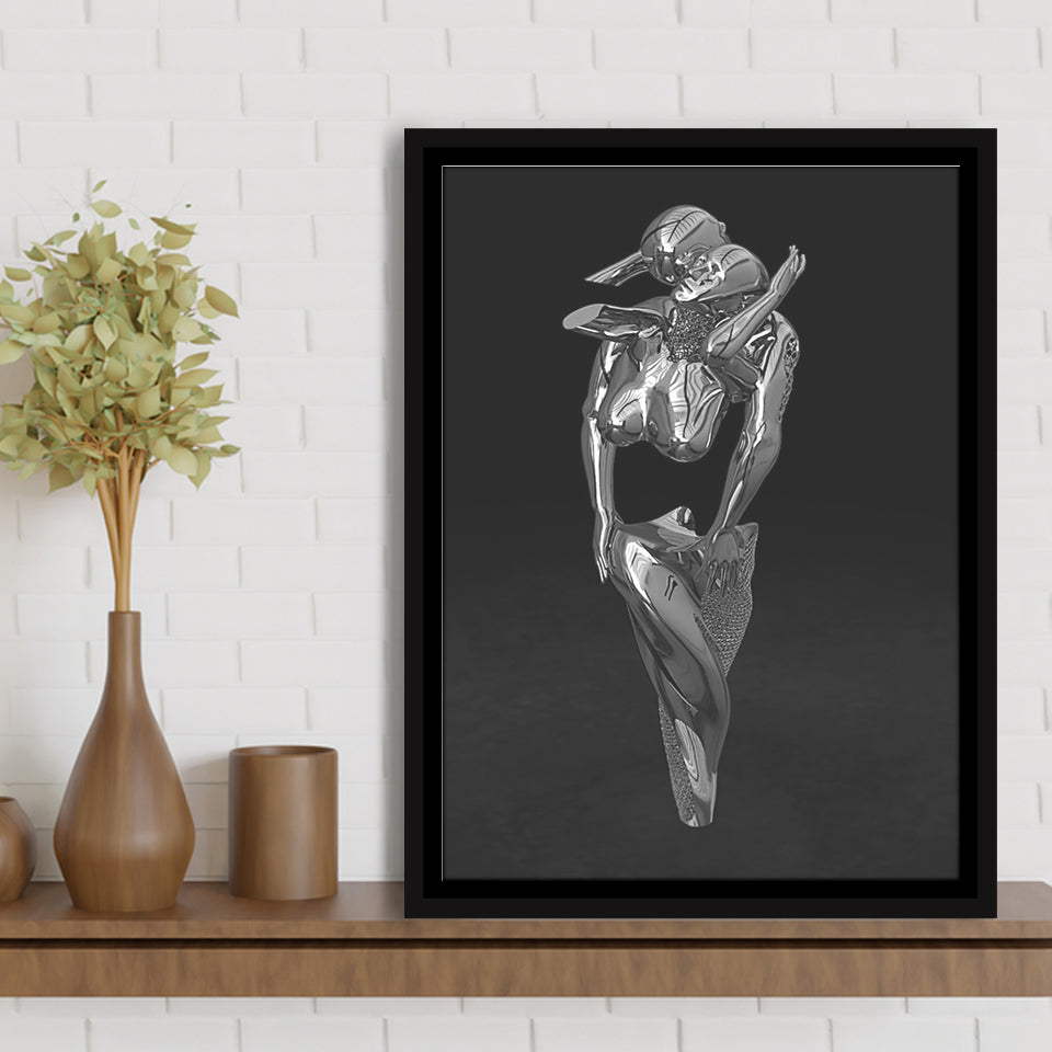 3D Effect Art Hugging Cuddling Couples V1 Framed Canvas Prints Wall Art - Painting Canvas, Floating Frame, Painting Prints, For Sale