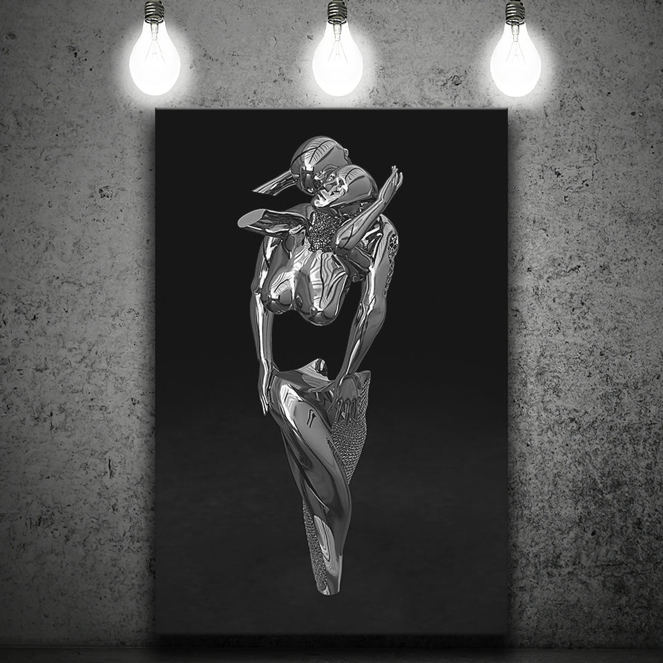 3D Effect Art Hugging Cuddling Couples V1 Canvas Prints Wall Art - Painting Canvas, Home Wall Decor, Painting Prints, For Sale