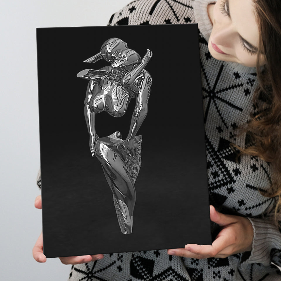 3D Effect Art Hugging Cuddling Couples V1 Canvas Prints Wall Art - Painting Canvas, Home Wall Decor, Painting Prints, For Sale
