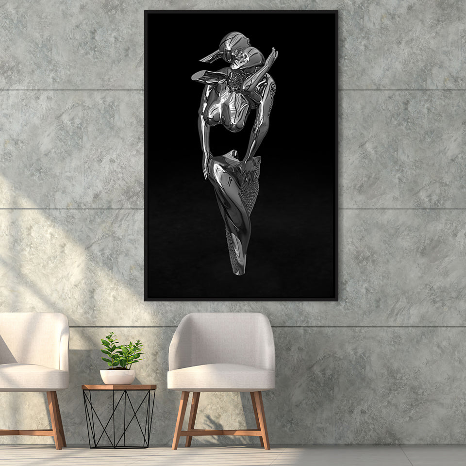 3D Effect Art Hugging Cuddling Couples V1 Framed Canvas Prints Wall Art - Painting Canvas, Floating Frame, Painting Prints, For Sale