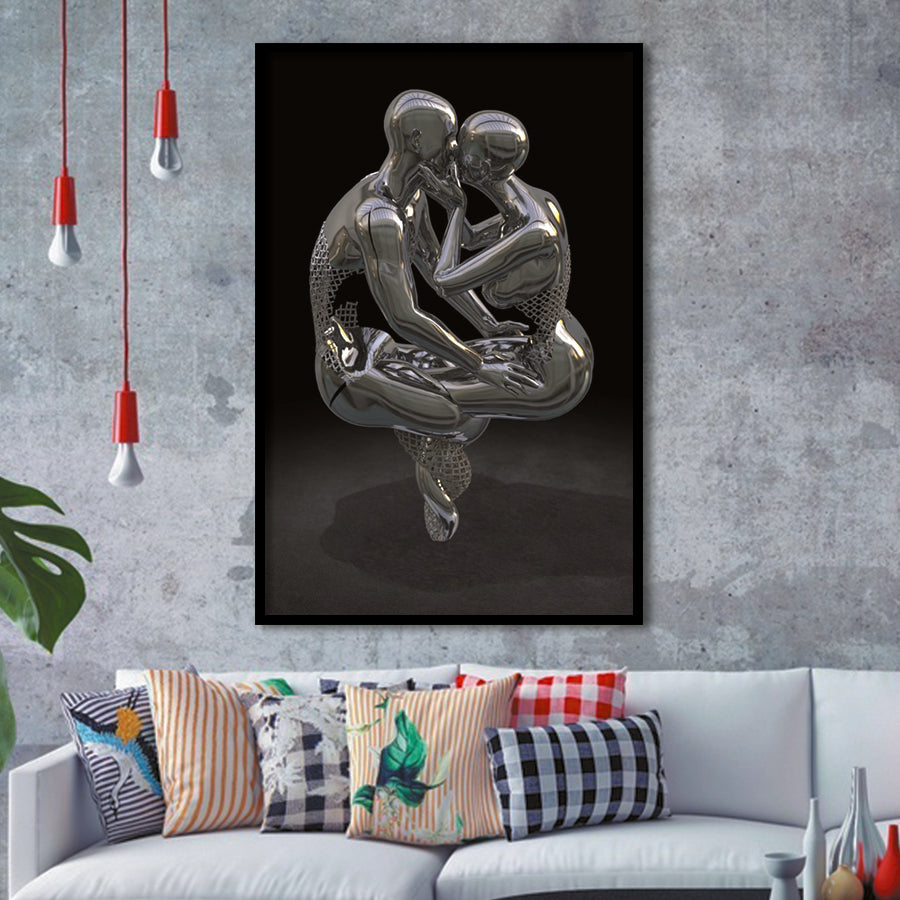3D Effect Art Infinite Kiss Love 3 Framed Art Prints Wall Decor - Painting Prints, Wall Art, Framed Picture, For Sale