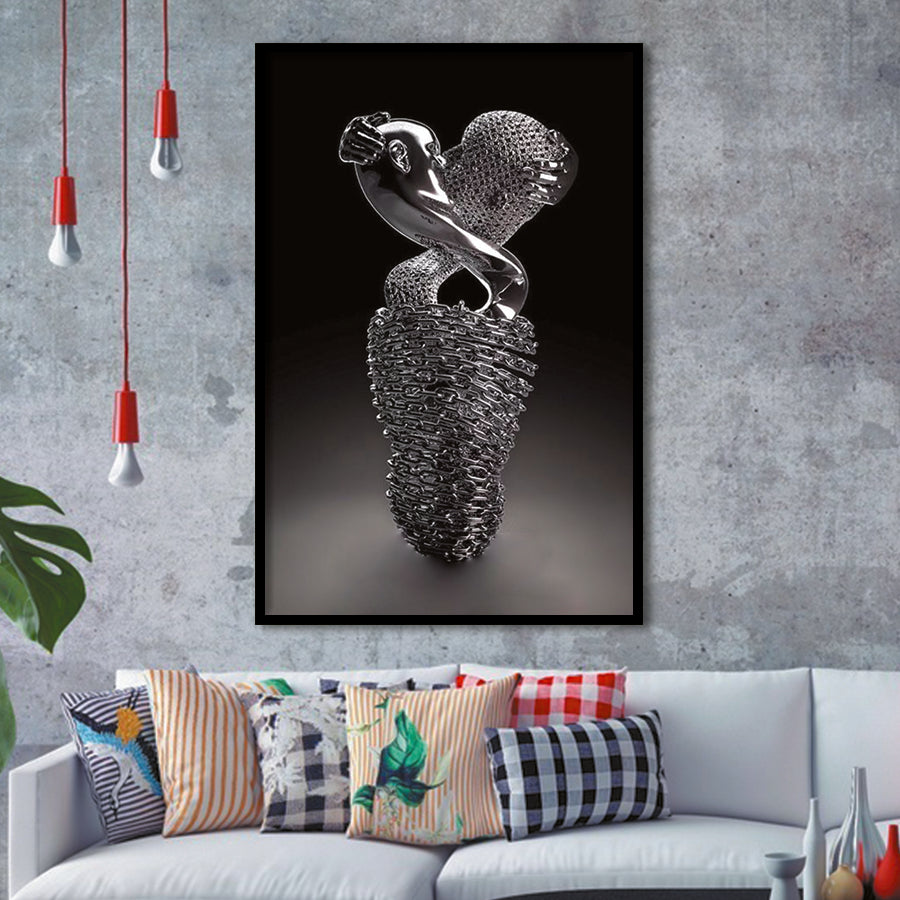 3D Effect Art Infinite Kiss Love V1 Framed Art Prints Wall Decor - Painting Prints, Wall Art, Framed Picture, For Sale