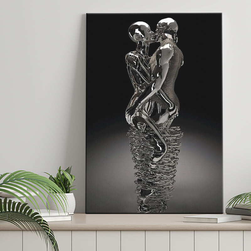 3D Effect Art Infinite Kiss Love V2 Canvas Prints Wall Art - Painting Canvas, Home Wall Decor, Painting Prints, For Sale