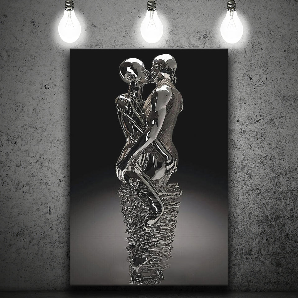 3D Effect Art Infinite Kiss Love V2 Canvas Prints Wall Art - Painting Canvas, Home Wall Decor, Painting Prints, For Sale