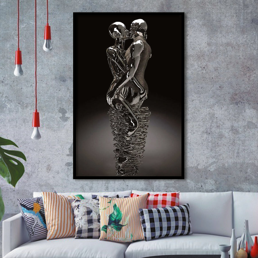 3D Effect Art Infinite Kiss Love V2 Framed Art Prints Wall Decor - Painting Prints, Wall Art, Framed Picture, For Sale
