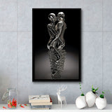 3D Effect Art Infinite Kiss Love V2 Framed Canvas Prints Wall Art - Painting Canvas, Floating Frame, Painting Prints, For Sale