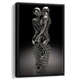 3D Effect Art Infinite Kiss Love V2 Framed Canvas Prints Wall Art - Painting Canvas, Floating Frame, Painting Prints, For Sale