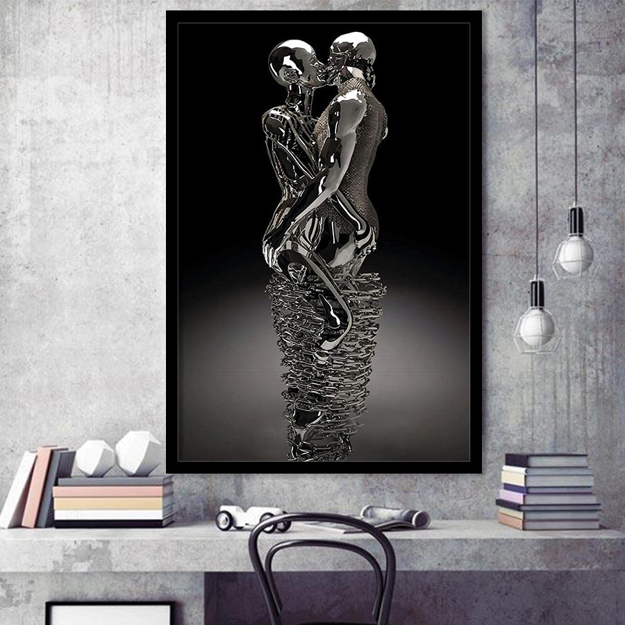 3D Effect Art Infinite Kiss Love V2 Framed Art Prints Wall Decor - Painting Prints, Wall Art, Framed Picture, For Sale
