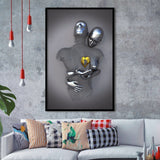 3D Effect Art Love Gold Heart V2 Framed Art Prints Wall Decor - Painting Art, Home Decor,Wall Art, Framed Picture