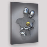 3D Effect Art Love Gold Heart V2 Canvas Prints Wall Art - Painting Canvas, Home Wall Decor, For Sale