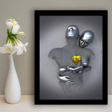 3D Effect Art Love Heart Gold V1 Framed Art Prints Wall Decor - Painting Art, Home Decor,Wall Art, Framed Picture