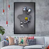 3D Effect Art Love Heart Gold V1 Framed Art Prints Wall Decor - Painting Art, Home Decor,Wall Art, Framed Picture