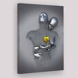 3D Effect Art Love Heart Gold V1 Canvas Prints Wall Art - Painting Canvas, Home Wall Decor, For Sale