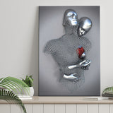 3D Effect Art Love Heart Red Moon Heart V2 Canvas Prints Wall Art - Painting Canvas, Home Wall Decor, For Sale