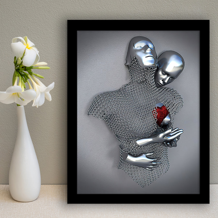 3D Effect Art Love Heart Red Moon Heart V2 Framed Art Print Wall Decor - Painting Art,Framed Picture,Wall Art
