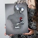 3D Effect Art Love Heart Red Moon Heart V2 Canvas Prints Wall Art - Painting Canvas, Home Wall Decor, For Sale