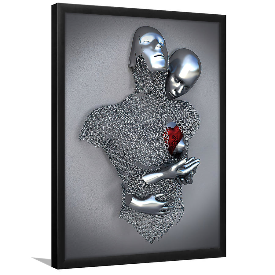 3D Effect Art Love Heart Red Moon Heart V2 Framed Art Print Wall Decor - Painting Art,Framed Picture,Wall Art