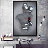 3D Effect Art Love Heart Red Moon Heart V2 Framed Art Print Wall Decor - Painting Art,Framed Picture,Wall Art
