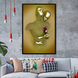 3D Effect Art Love Heart V2 Background Gold Color Framed Art Print Wall Decor - Painting Art,Framed Picture,Wall Art