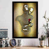3D Effect Art Love Heart V2 Glitter Gold Background Framed Art Print Wall Decor - Painting Art,Framed Picture,Wall Art