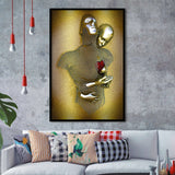 3D Effect Art Love Heart V2 Glitter Gold Background Framed Art Print Wall Decor - Painting Art,Framed Picture,Wall Art