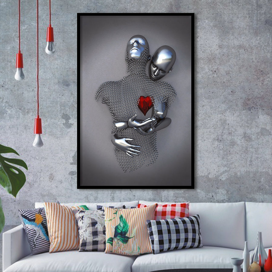 3D Effect Art Love Red Moon Heart V1 Framed Art Prints Wall Decor - Painting Art, Home Decor,Wall Art, Framed Picture