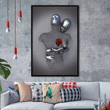 3D Effect Art Love Red Moon Heart V1 Framed Art Prints Wall Decor - Painting Art, Home Decor,Wall Art, Framed Picture