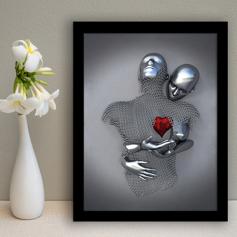3D Effect Art Love Red Moon Heart V1 Framed Art Prints Wall Decor - Painting Art, Home Decor,Wall Art, Framed Picture