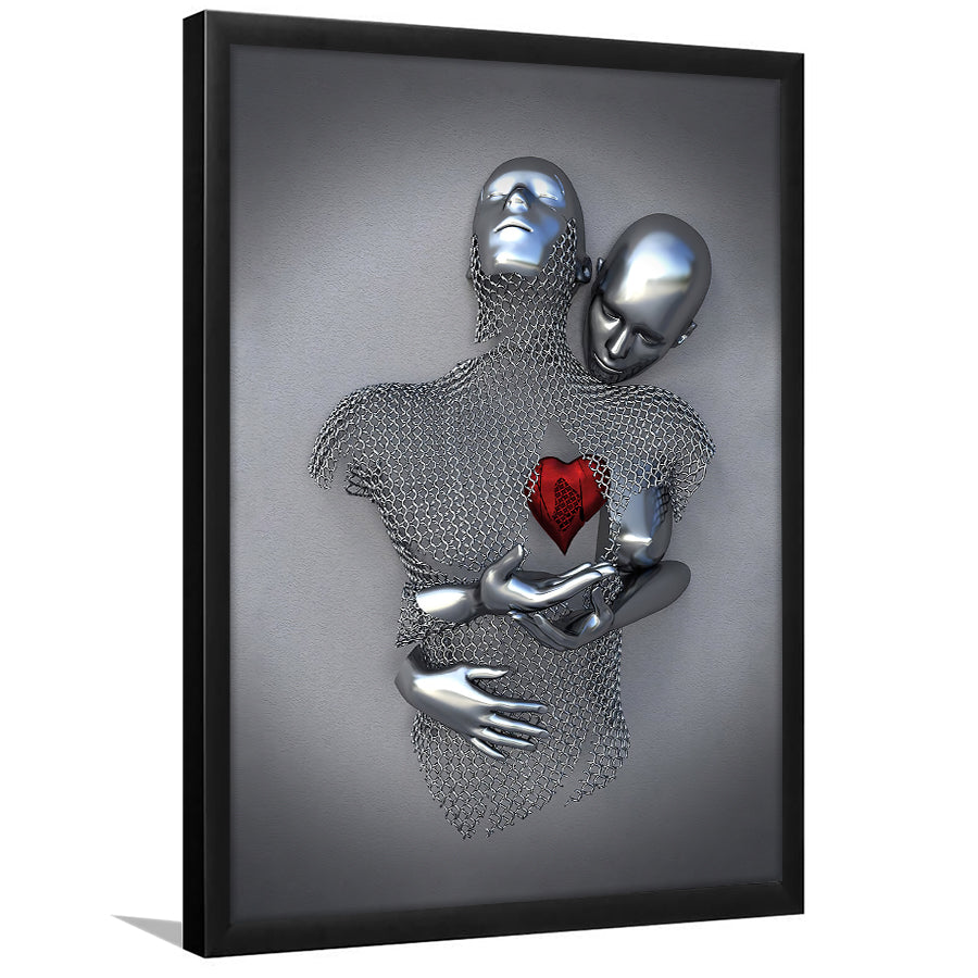 3D Effect Art Love Red Moon Heart V1 Framed Art Prints Wall Decor - Painting Art, Home Decor,Wall Art, Framed Picture