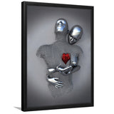 3D Effect Art Love Red Moon Heart V1 Framed Art Prints Wall Decor - Painting Art, Home Decor,Wall Art, Framed Picture