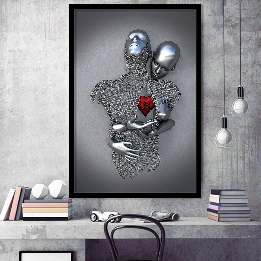 3D Effect Art Love Red Moon Heart V1 Framed Art Prints Wall Decor - Painting Art, Home Decor,Wall Art, Framed Picture