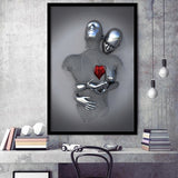 3D Effect Art Love Red Moon Heart V1 Framed Art Prints Wall Decor - Painting Art, Home Decor,Wall Art, Framed Picture