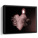 3D Effect Art Red Heart Love Pink Gold Framed Canvas Prints Wall Art - Painting Canvas, Wall Decor, Framed Art, Prints for Sale