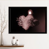 3D Effect Art Red Heart Love Pink Gold Framed Canvas Prints Wall Art - Painting Canvas, Wall Decor, Framed Art, Prints for Sale