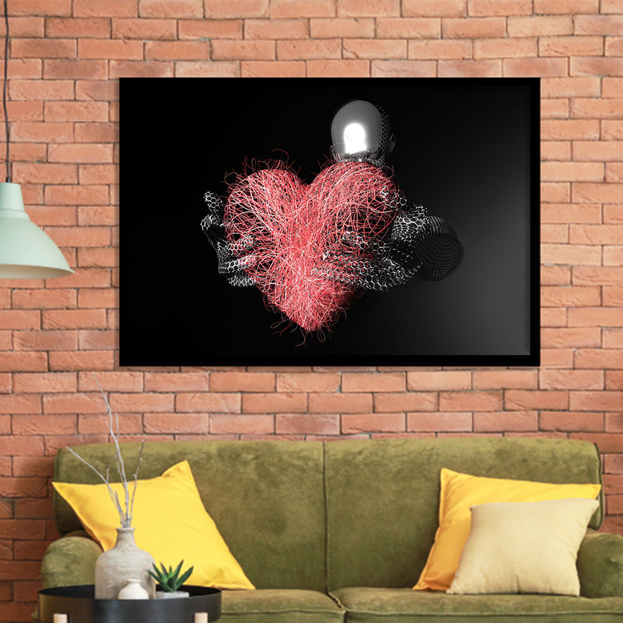 3D Effect Art Red Heart Love Framed Art Prints Wall Decor - Painting Art, Wall Art, Framed Prints, Prints for Sale